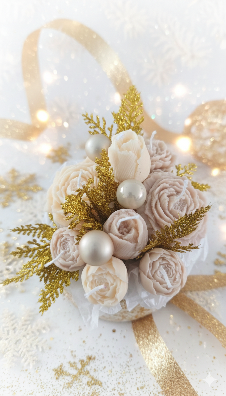 Bouquet en vase doré